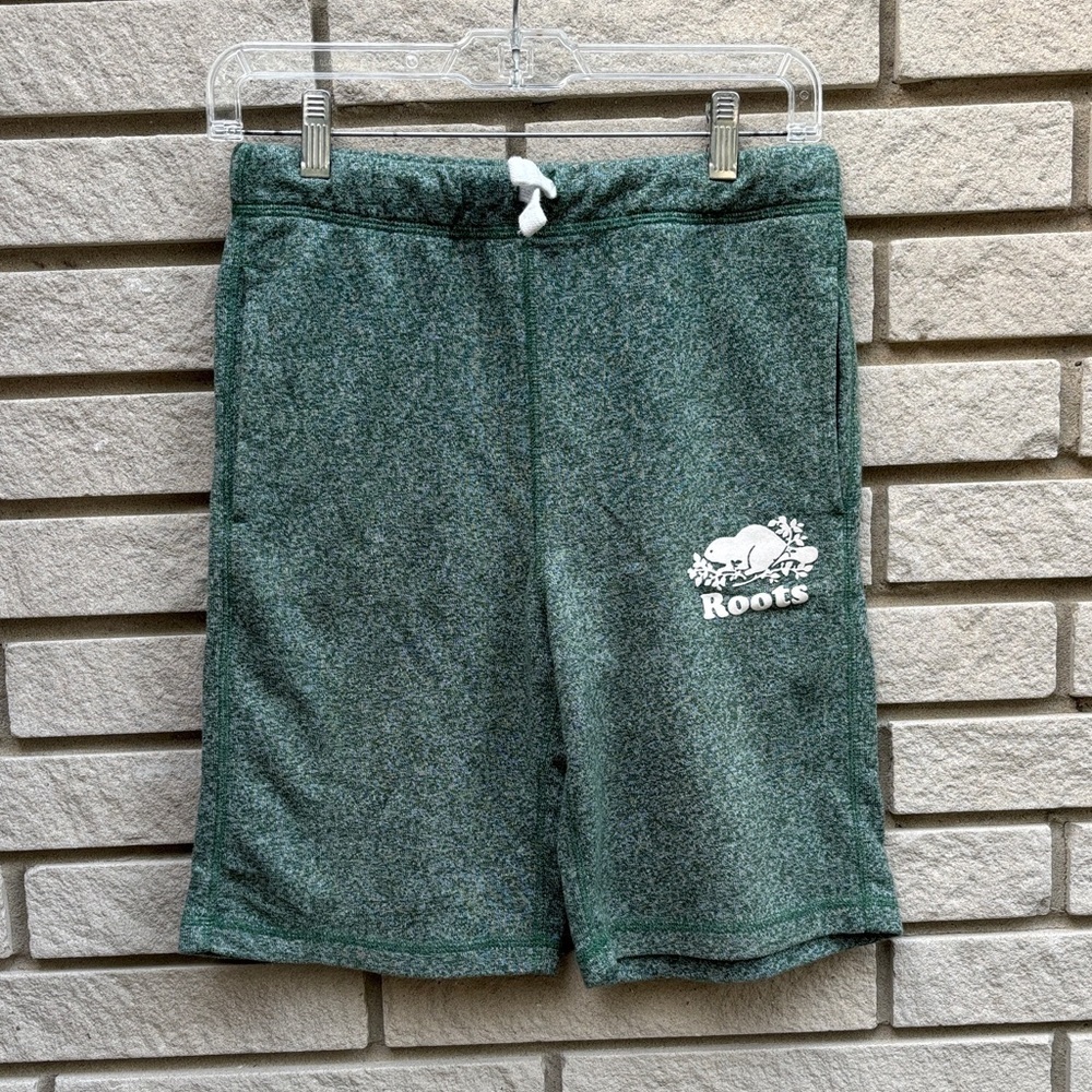 Roots Kids Heathered Green Casual Sweat Shorts Sz 14